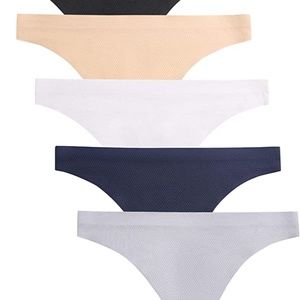 Thongs for Women No Show Thong Underwear Women 5 Pack